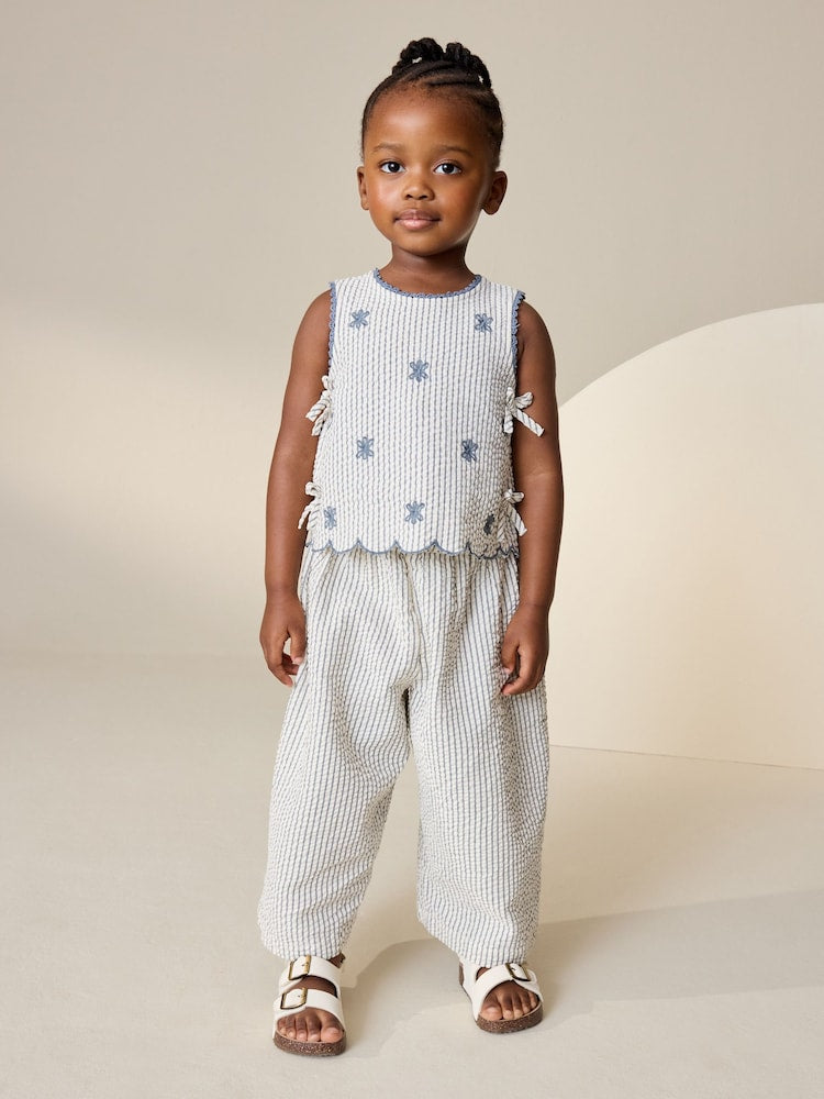 Blue Stripe Blouse and Trousers set (3mths-7yrs)