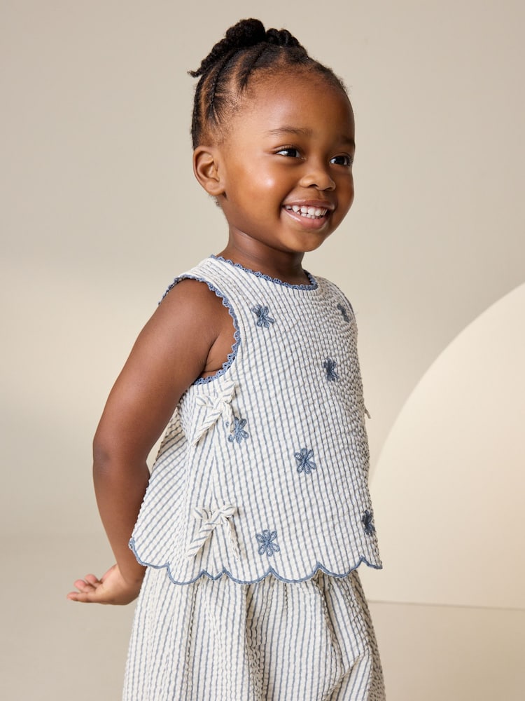 Blue Stripe Blouse and Trousers set (3mths-7yrs)