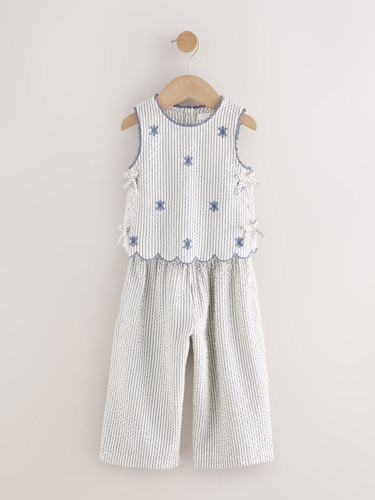 Blue Stripe Blouse and Trousers set (3mths-7yrs)
