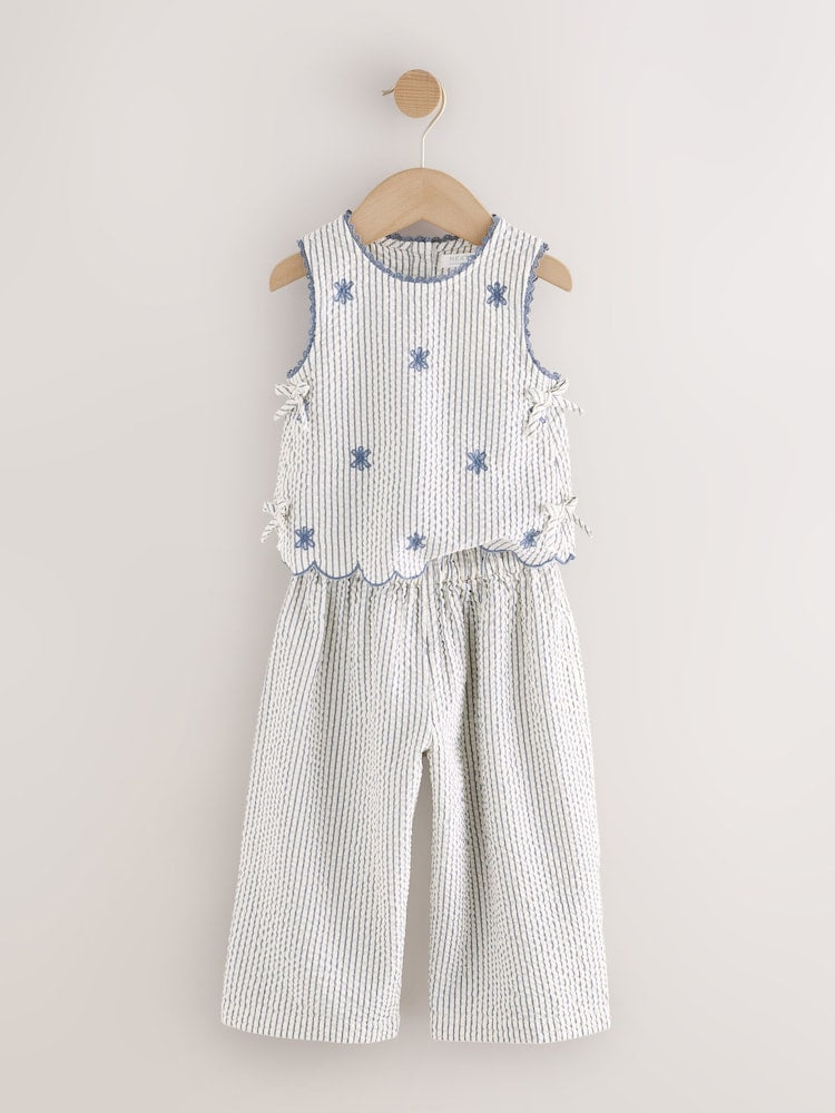 Blue Stripe Blouse and Trousers set (3mths-7yrs)