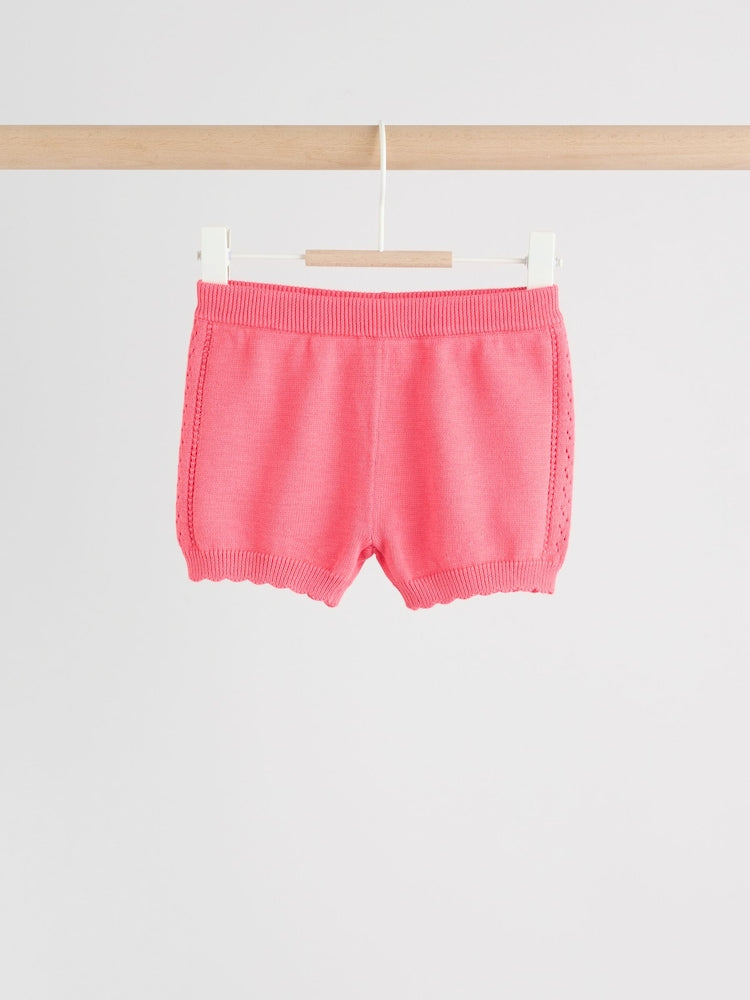 Pink Baby Knitted Top and Shorts Set 2 Piece (0mths-2yrs)