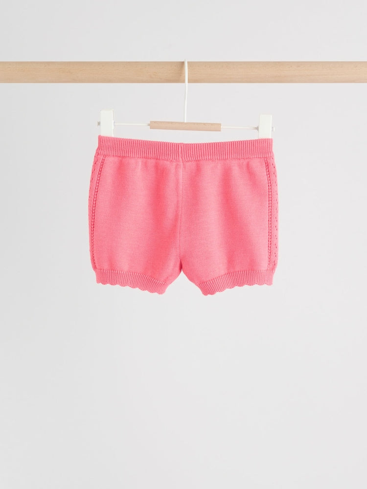 Pink Baby Knitted Top and Shorts Set 2 Piece (0mths-2yrs)