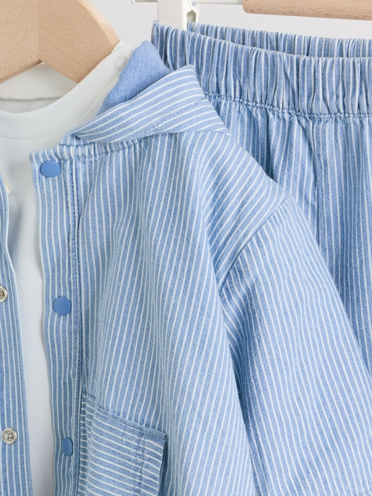 Blue Jacket, Top and Trousers 3 Piece Baby Set (0mths-2yrs)