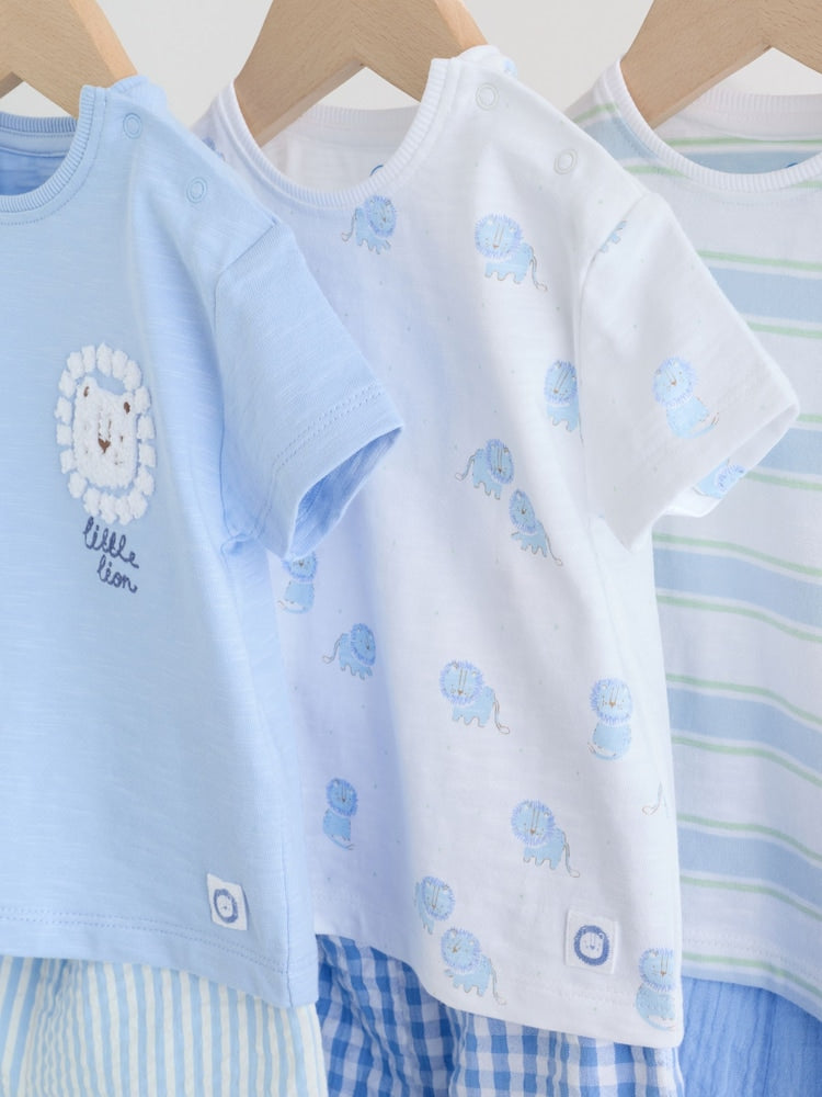 Blue Lion Tops and Shorts Baby Set 6 Piece (0mths-3yrs)