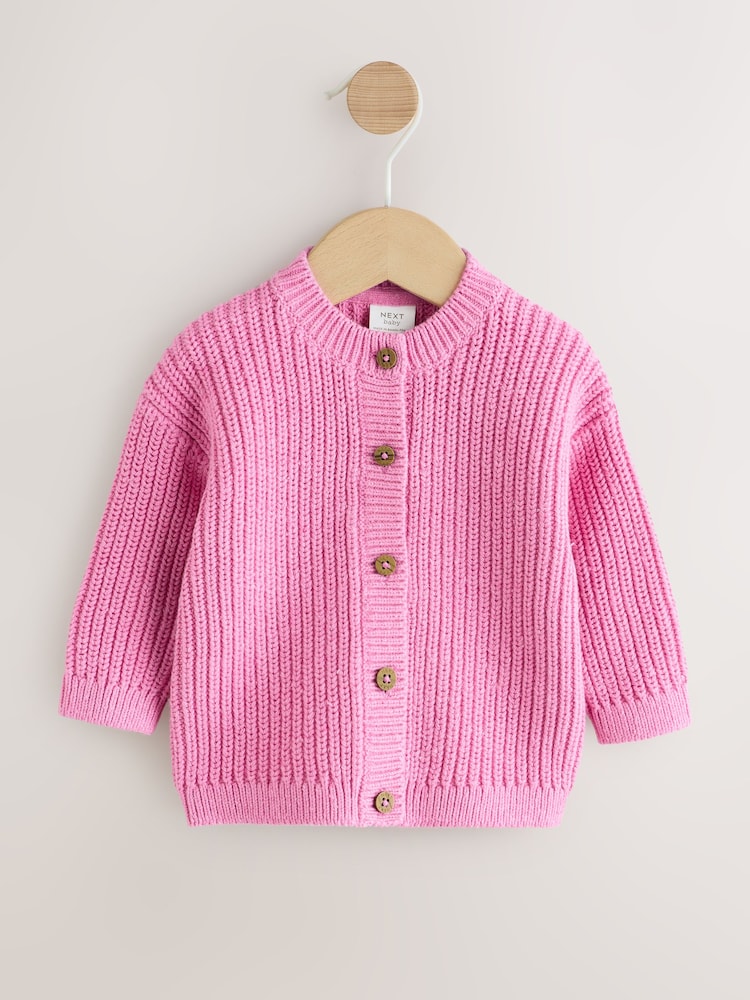 Pink Little Giggles Baby Embroidered Back Cardigan (0mths-2yrs)