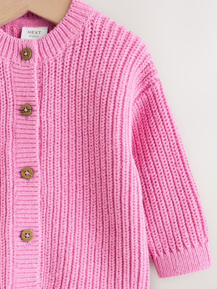 Pink Little Giggles Baby Embroidered Back Cardigan (0mths-2yrs)