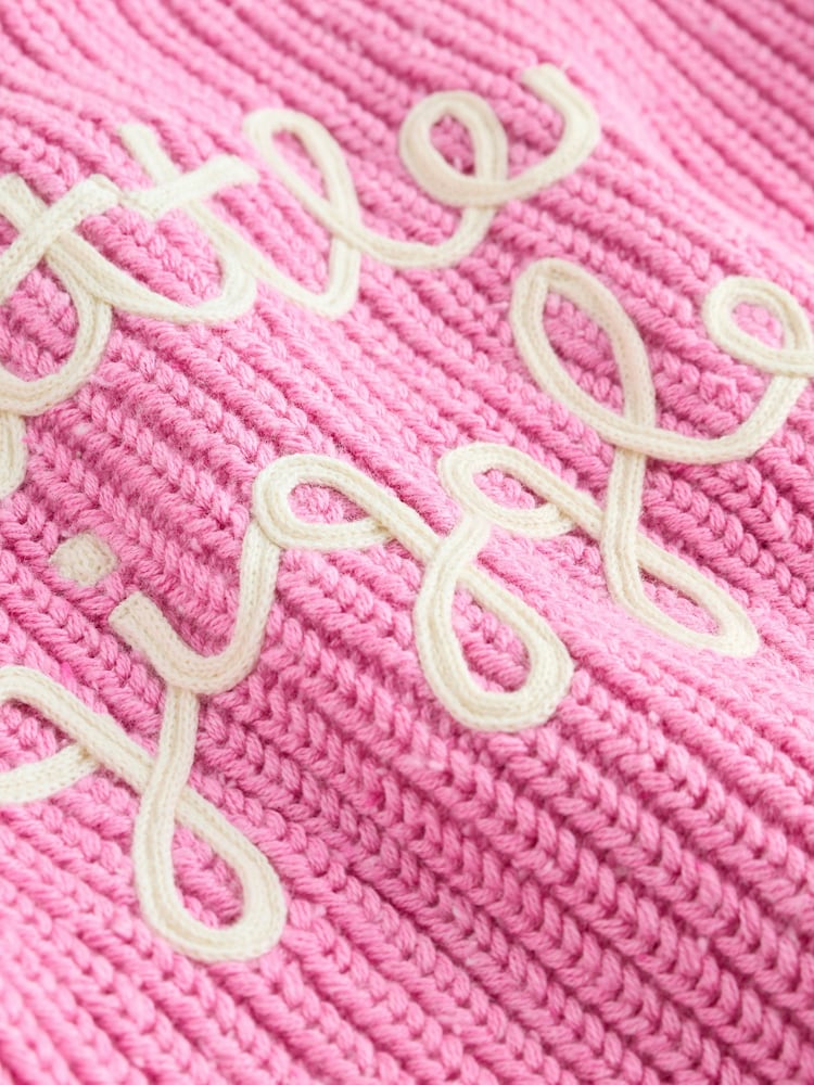 Pink Little Giggles Baby Embroidered Back Cardigan (0mths-2yrs)