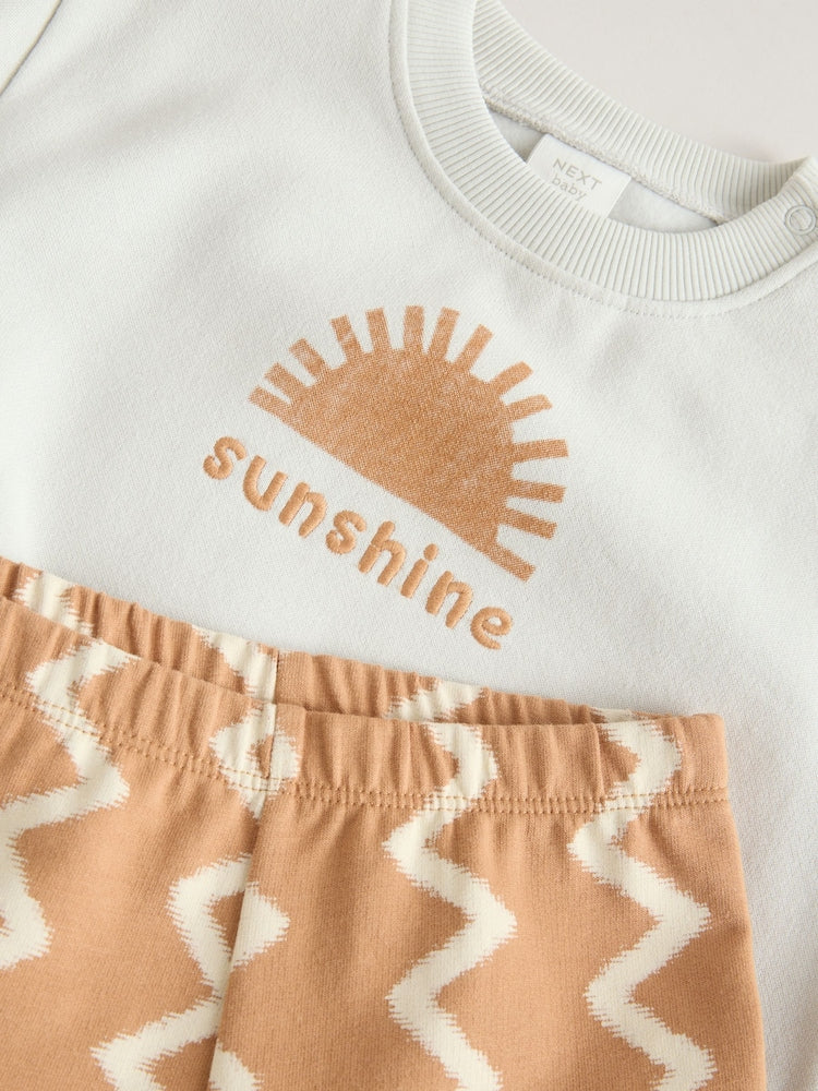 Grey/Rust Sun Sweat Top and Joggers Baby Set (0mths-2yrs)