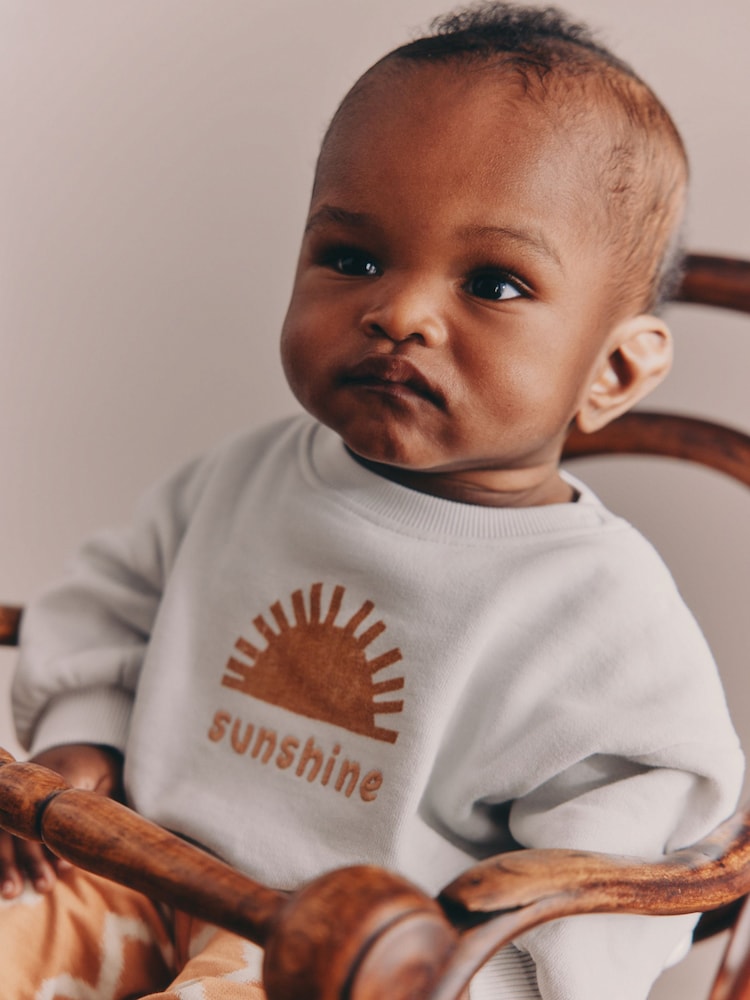 Grey/Rust Sun Sweat Top and Joggers Baby Set (0mths-2yrs)
