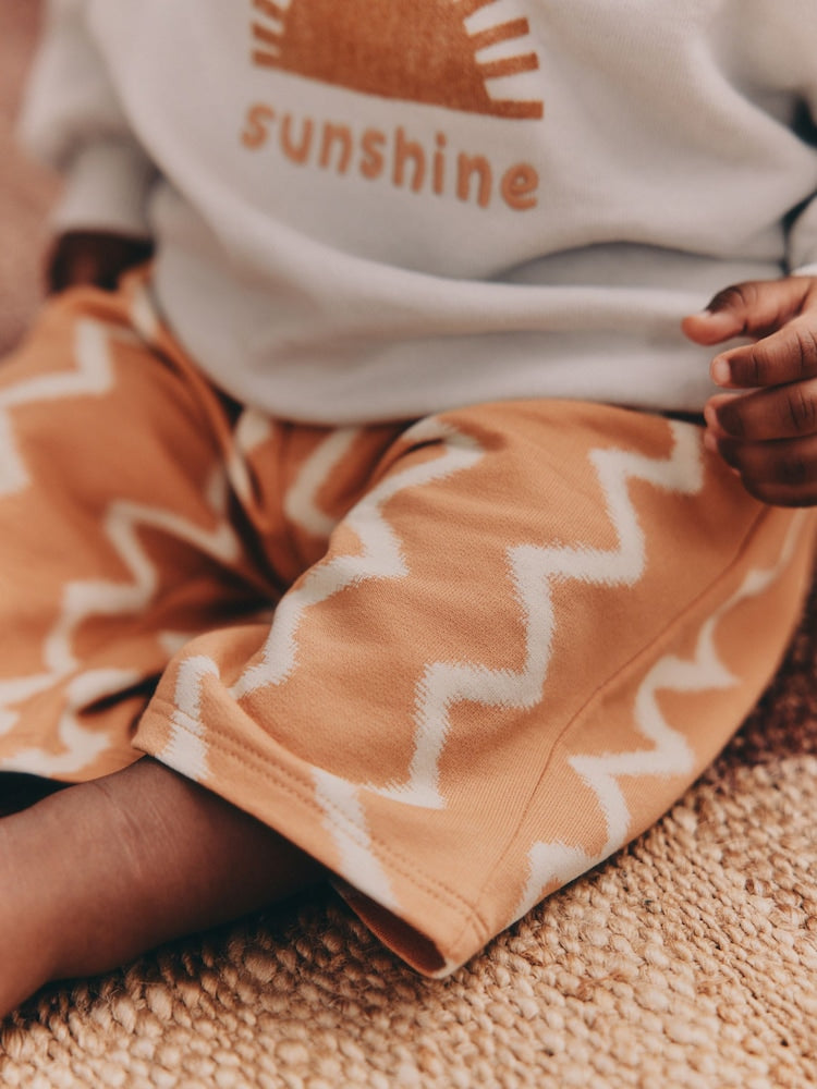 Grey/Rust Sun Sweat Top and Joggers Baby Set (0mths-2yrs)