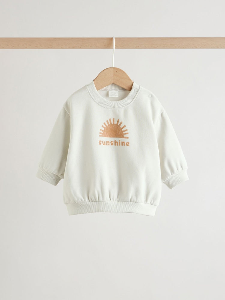 Grey/Rust Sun Sweat Top and Joggers Baby Set (0mths-2yrs)