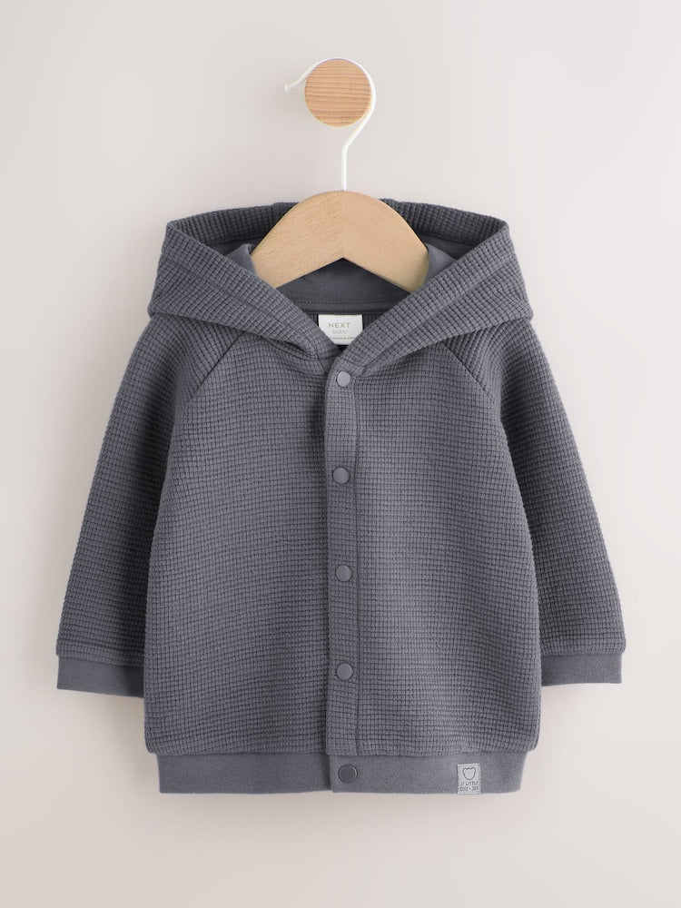 Charcoal Grey Lightweight Textured Jersey Baby Jacket (0mths-2yrs)