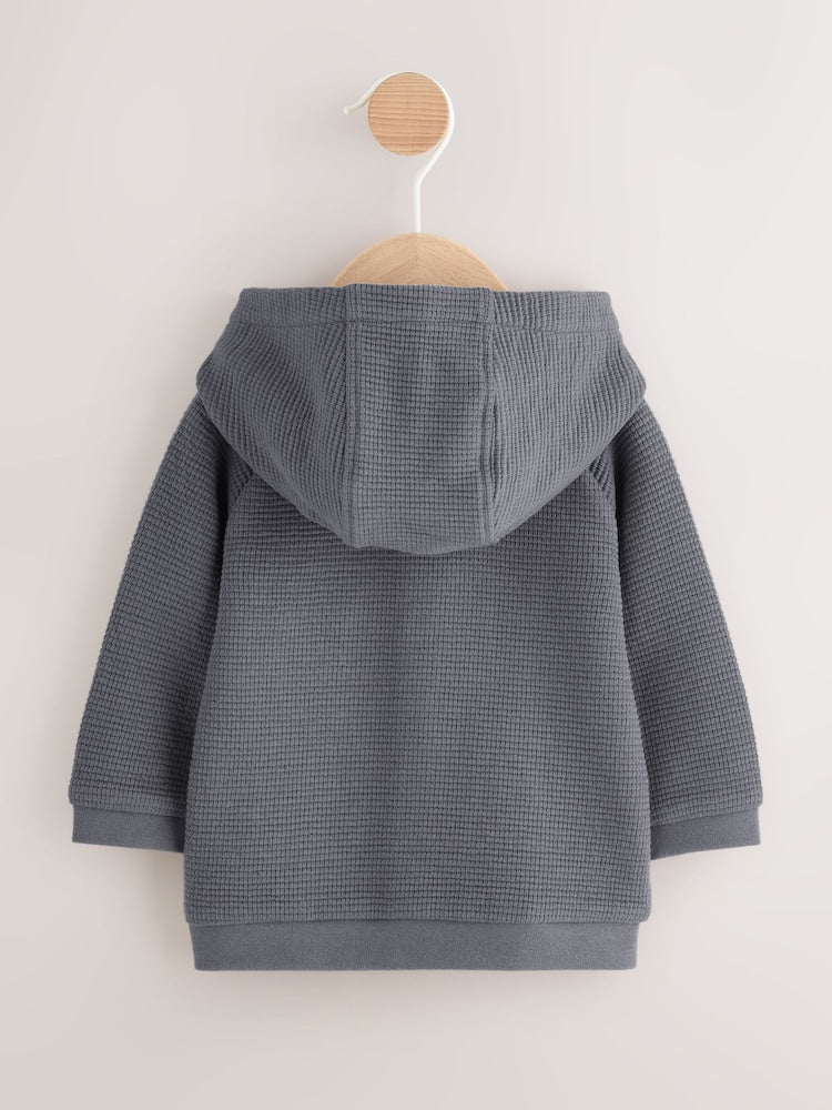 Charcoal Grey Lightweight Textured Jersey Baby Jacket (0mths-2yrs)