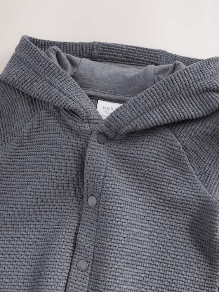 Charcoal Grey Lightweight Textured Jersey Baby Jacket (0mths-2yrs)