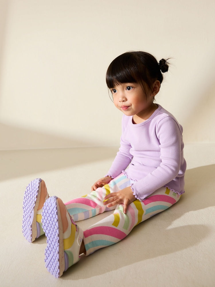 Lilac Purple Rib Long Sleeve T-Shirt (3mths-7yrs)