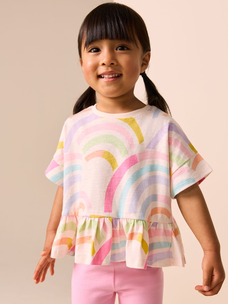 Rainbow Short Sleeve Peplum T-Shirt (3mths-7yrs)