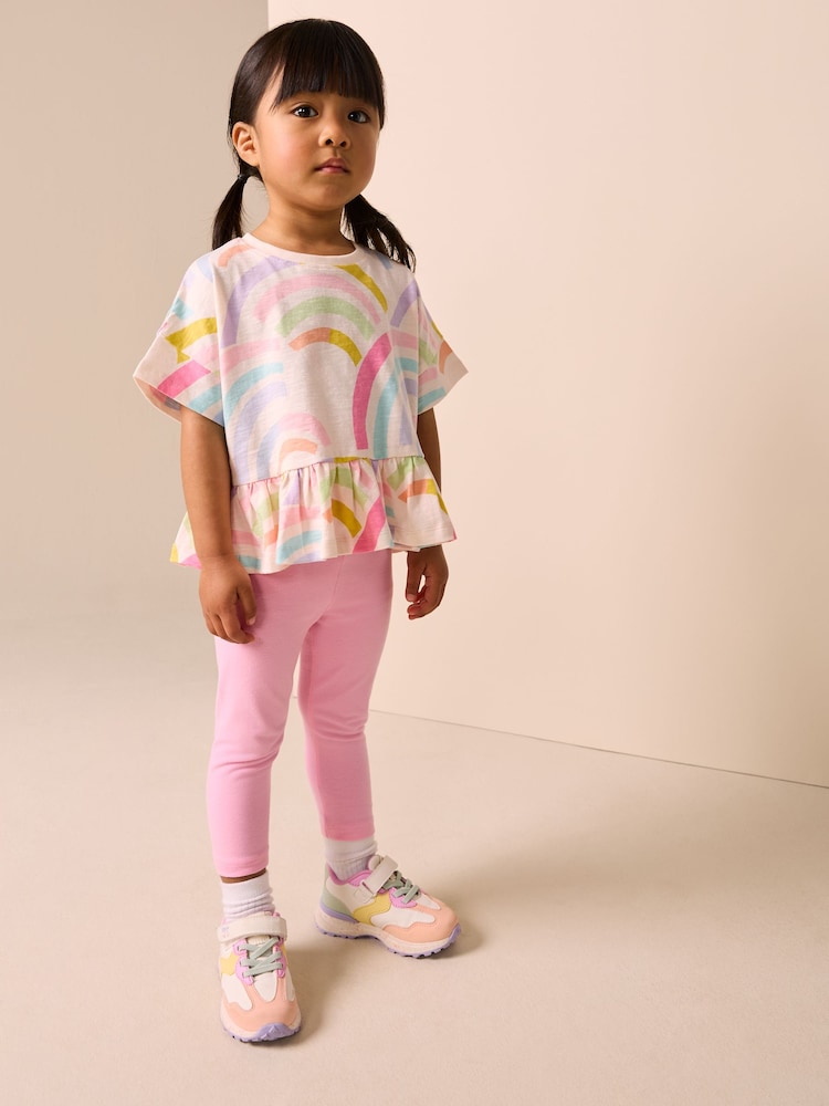 Rainbow Short Sleeve Peplum T-Shirt (3mths-7yrs)