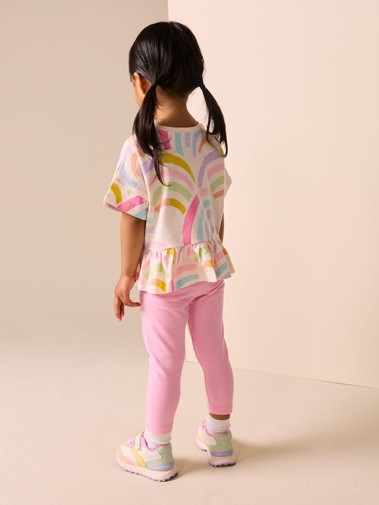 Rainbow Short Sleeve Peplum T-Shirt (3mths-7yrs)