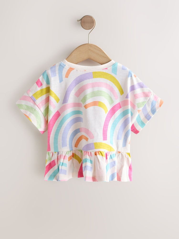 Rainbow Short Sleeve Peplum T-Shirt (3mths-7yrs)
