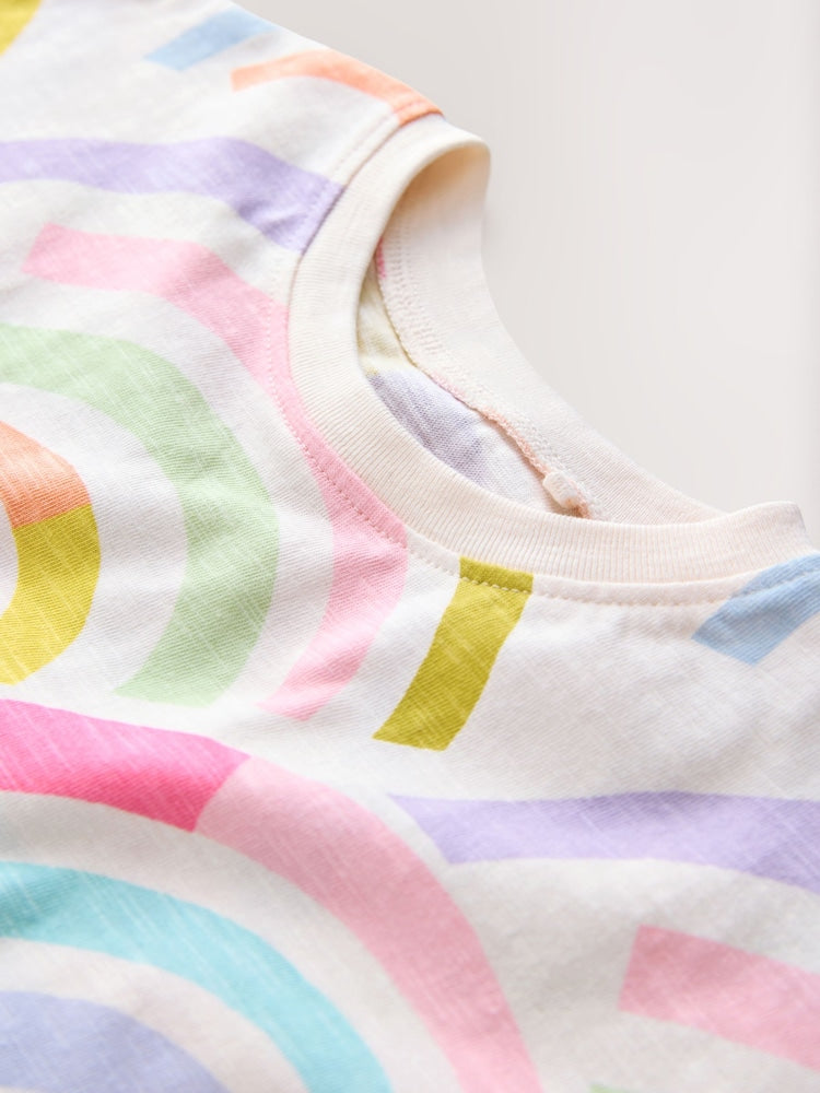 Rainbow Short Sleeve Peplum T-Shirt (3mths-7yrs)