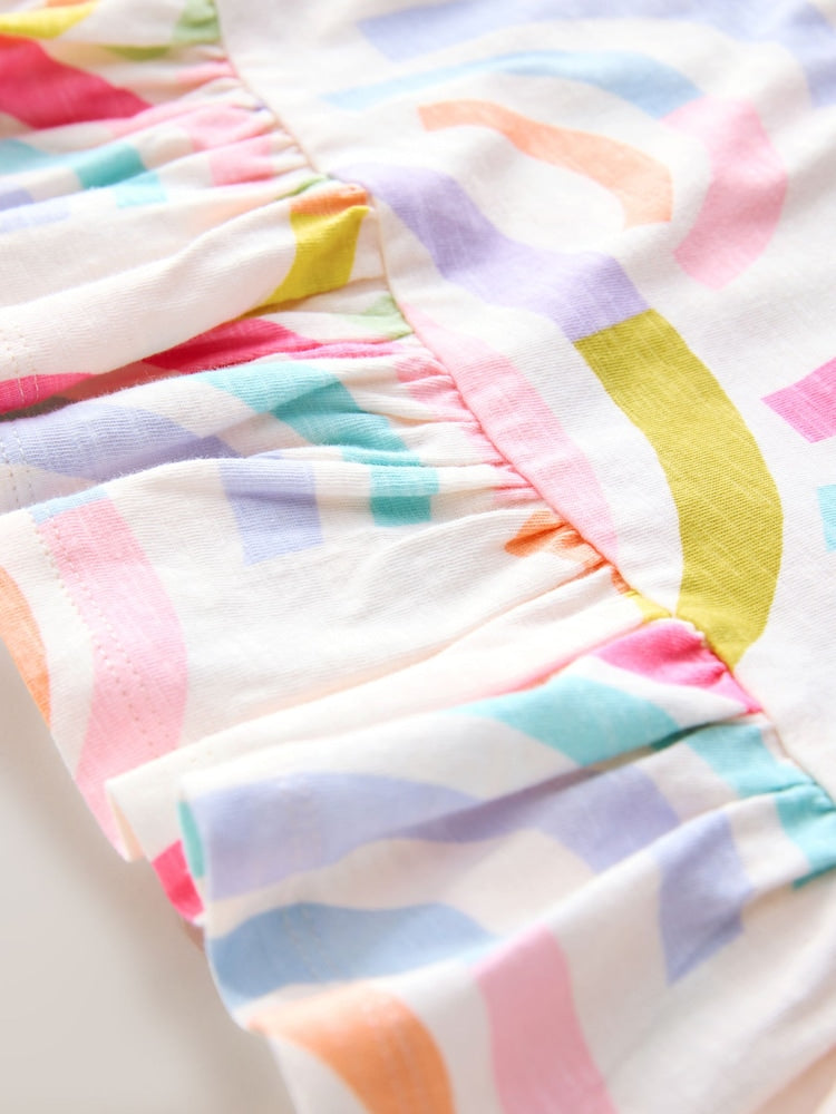 Rainbow Short Sleeve Peplum T-Shirt (3mths-7yrs)