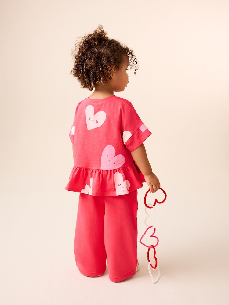 Red Heart Short Sleeve Peplum T-Shirt (3mths-7yrs)