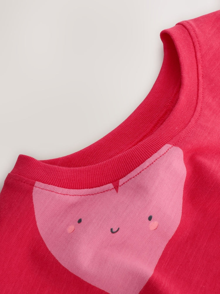 Red Heart Short Sleeve Peplum T-Shirt (3mths-7yrs)