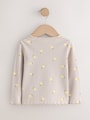 Neutral Lemon Print Rib Long Sleeve T-Shirt (3mths-7yrs) - Size 3-6 Months (62-68cm)