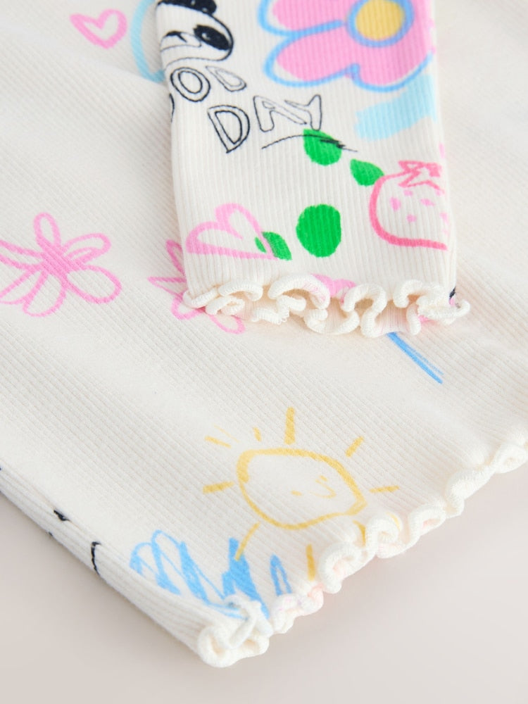 Ecru White Rib Long Sleeve T-Shirt (3mths-7yrs)