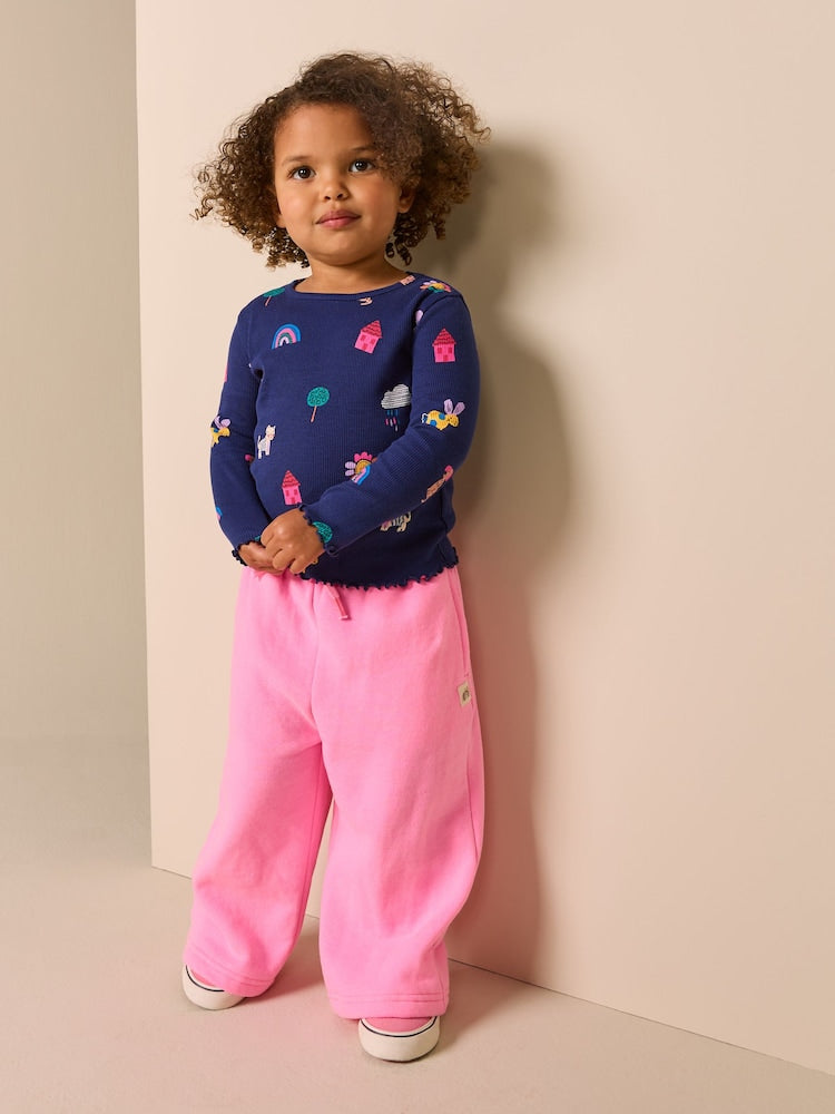 Navy Cats & Dogs Rib Long Sleeve T-Shirt (3mths-7yrs)