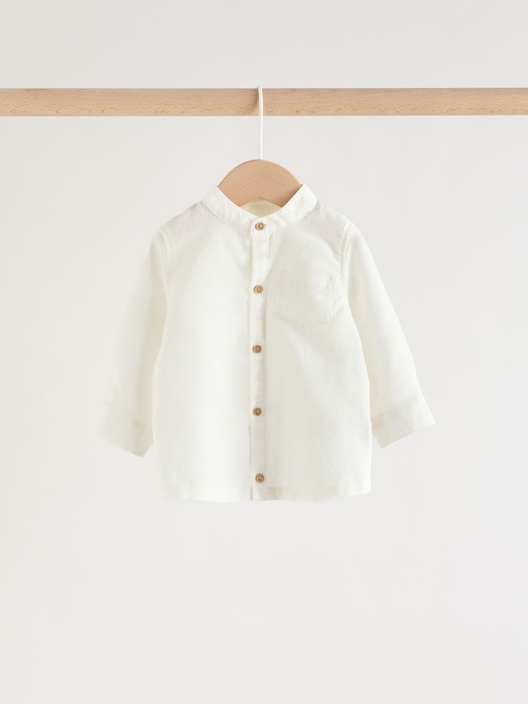 White/Orange Stripe Shirt and Trousers Baby Set (0mths-3yrs)