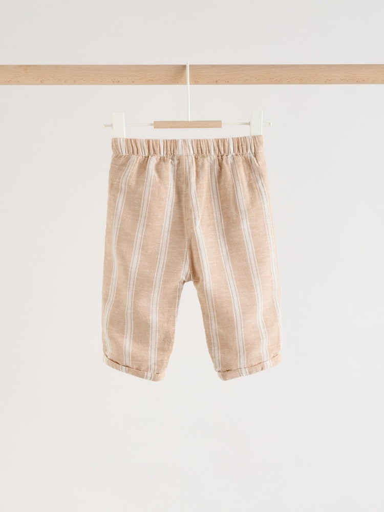 White/Orange Stripe Shirt and Trousers Baby Set (0mths-3yrs)