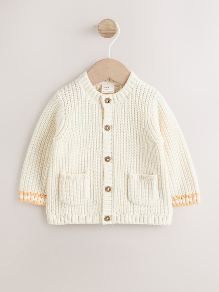 Yellow My Sunshine Knitted Embroidered Baby Cardigan - Size 50cm (First Size)