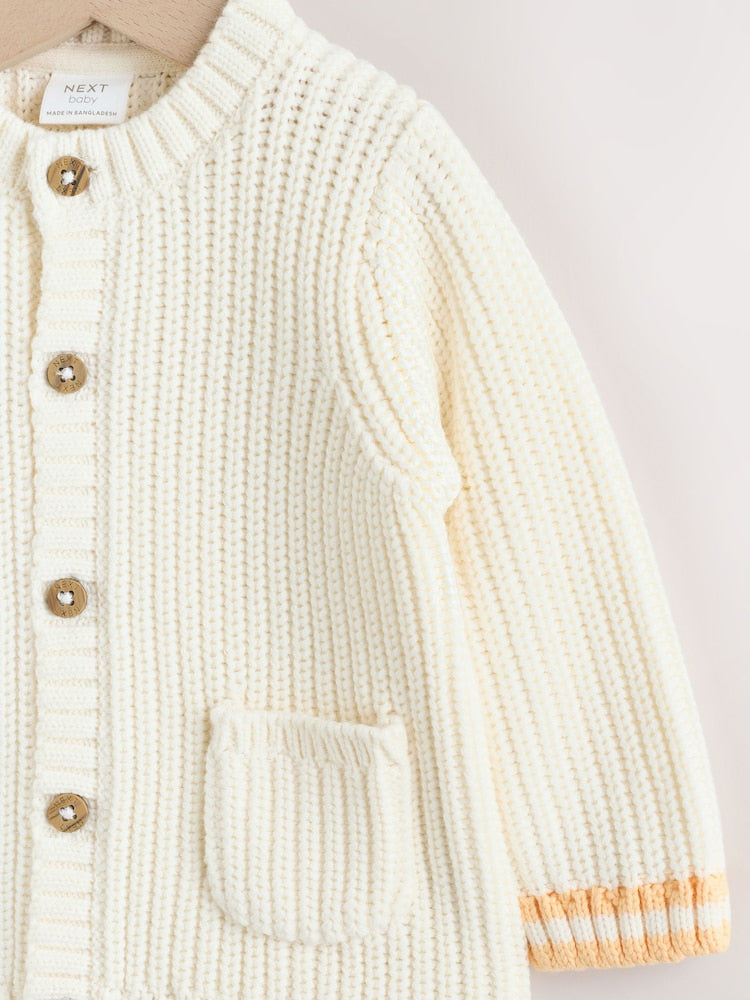Yellow My Sunshine Knitted Embroidered Baby Cardigan