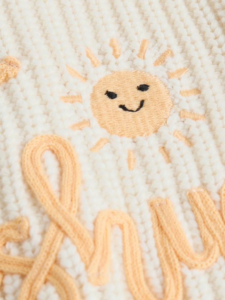 Yellow My Sunshine Knitted Embroidered Baby Cardigan