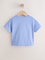 Blue Rainbow Flower Short Sleeve Bag T-Shirt (3mths-7yrs) - Size 3-6 Months (62-68cm)