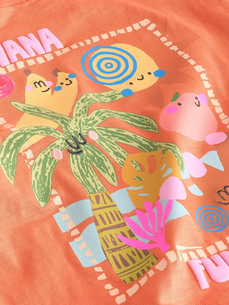 Orange Palm Tree Short Sleeve T-Shirt (3mths-7yrs)
