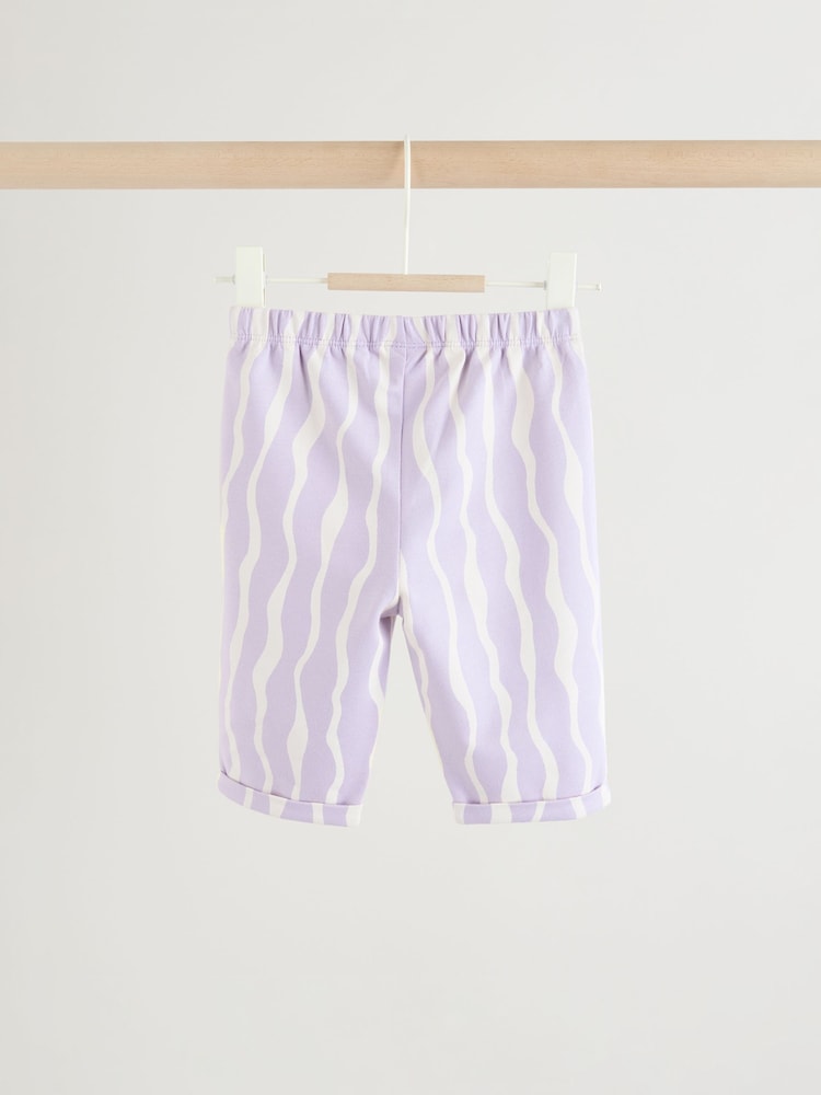 Purple Flower Baby T-Shirts And Trousers 2 Piece Set (0mths-2yrs)