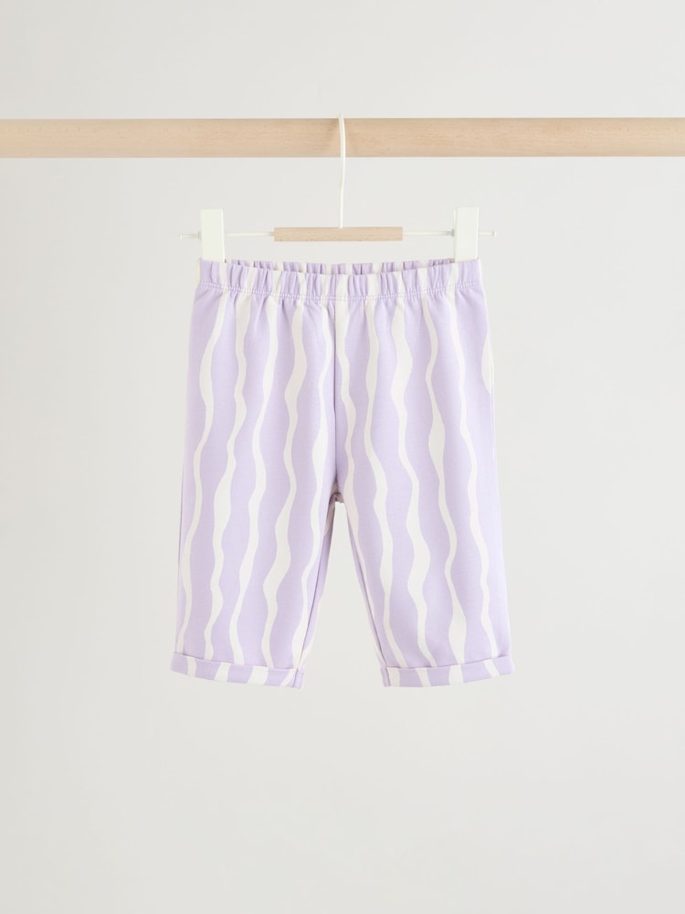 Purple Flower Baby T-Shirts And Trousers 2 Piece Set (0mths-2yrs)