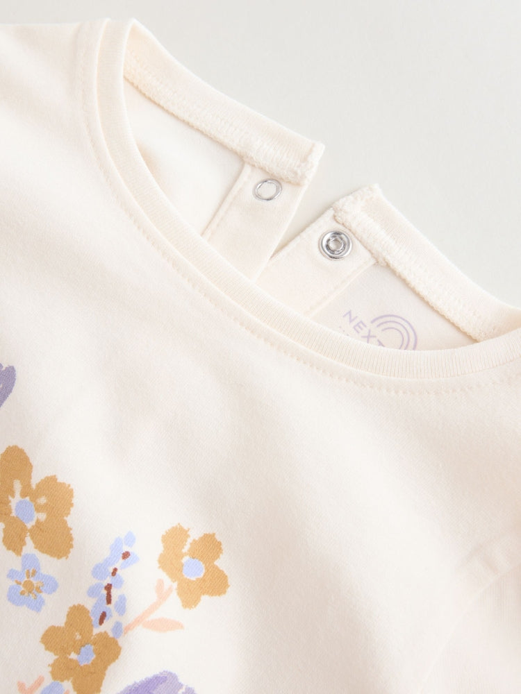 Purple Flower Baby T-Shirts And Trousers 2 Piece Set (0mths-2yrs)