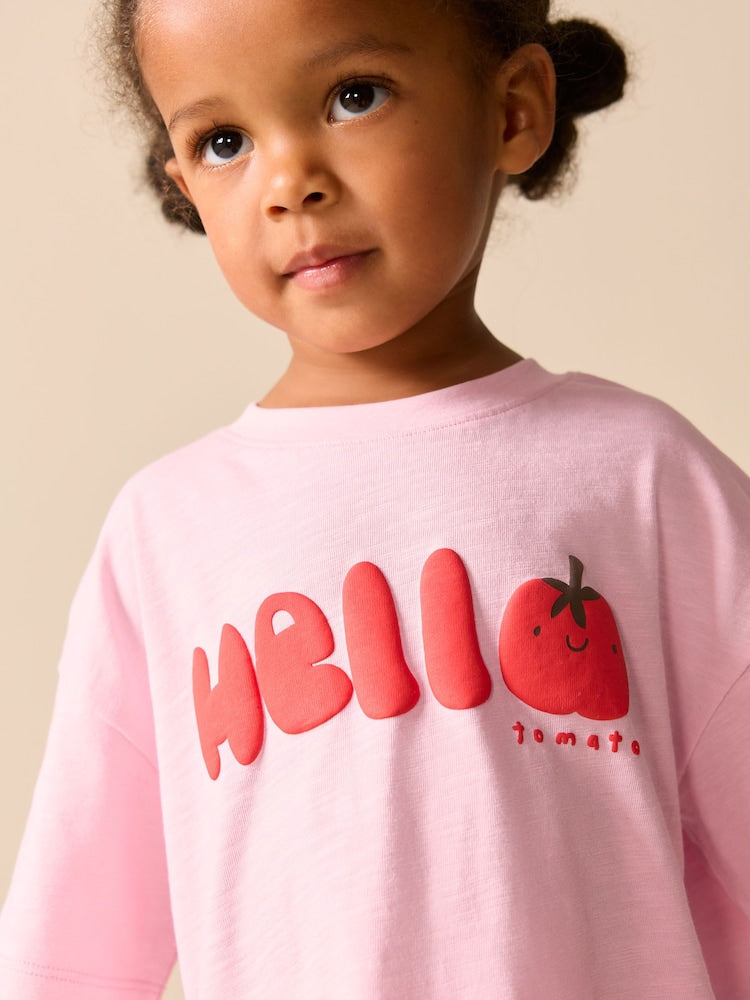 Pink Tomato Character Short Sleeve T-Shirt and Cycle Shorts Set (3mths-7yrs)