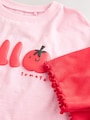 Pink Tomato Character Short Sleeve T-Shirt and Cycle Shorts Set (3mths-7yrs) - Size 3-6 Months (62-68cm)