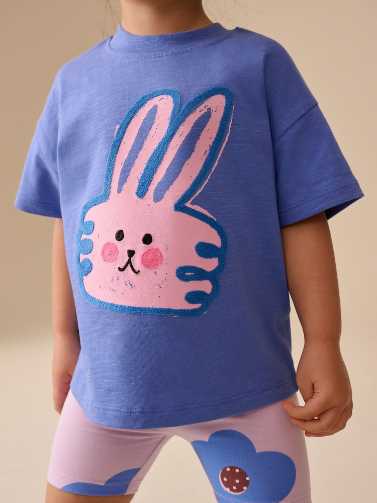 Blue Bunny Short Sleeve T-Shirt and Cycle Shorts Set (3mths-7yrs)