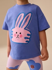 Blue Bunny Short Sleeve T-Shirt and Cycle Shorts Set (3mths-7yrs) - Size 3-6 Months (62-68cm)