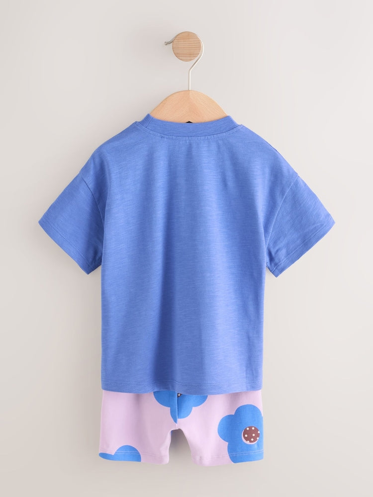 Blue Bunny Short Sleeve T-Shirt and Cycle Shorts Set (3mths-7yrs)