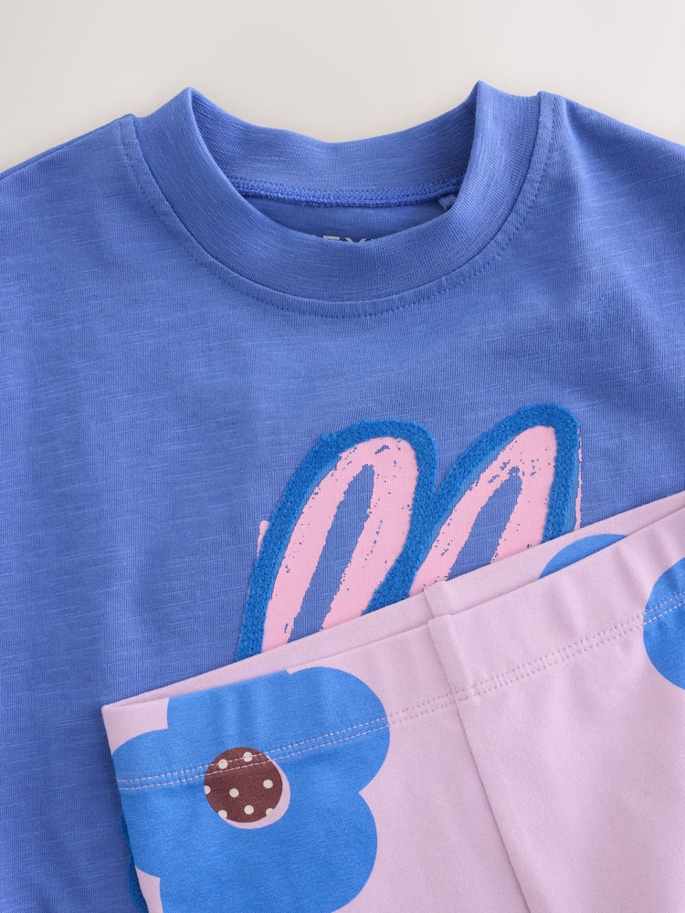 Blue Bunny Short Sleeve T-Shirt and Cycle Shorts Set (3mths-7yrs)