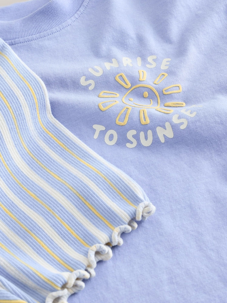 Blue Sunshine Short Sleeve T-Shirt and Cycle Shorts Set (3mths-7yrs)