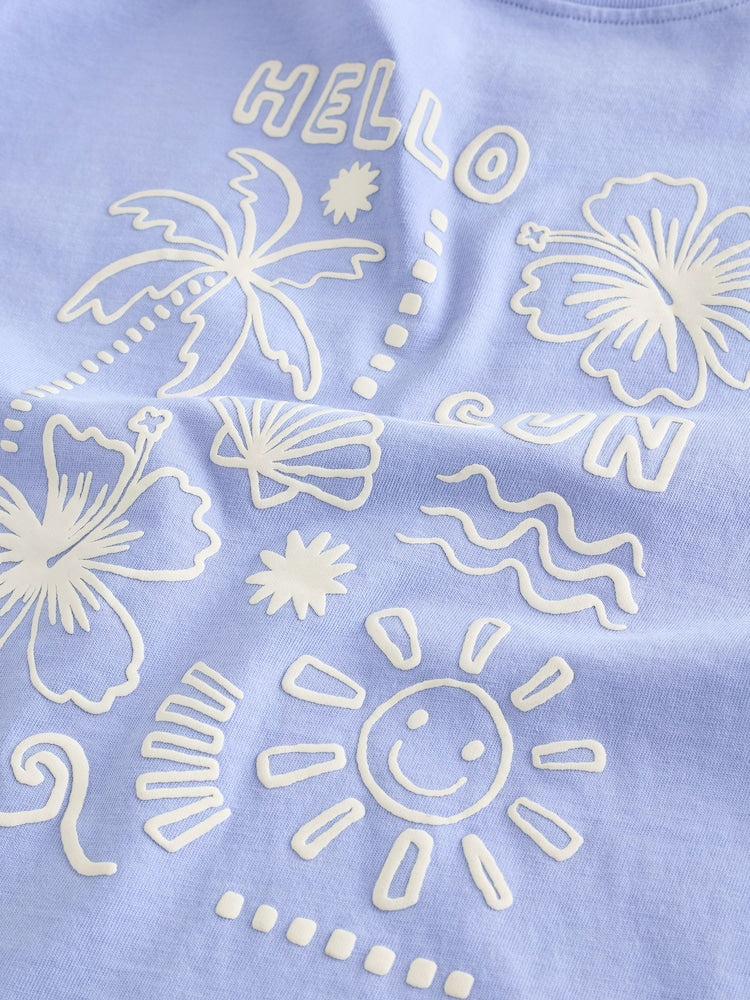 Blue Sunshine Short Sleeve T-Shirt and Cycle Shorts Set (3mths-7yrs)