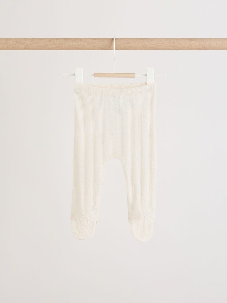 Ecru Pointelle Bodysuit Leggings And Cardigan Baby Set 3 Piece (0-9mths) - Size First Size (50cm)
