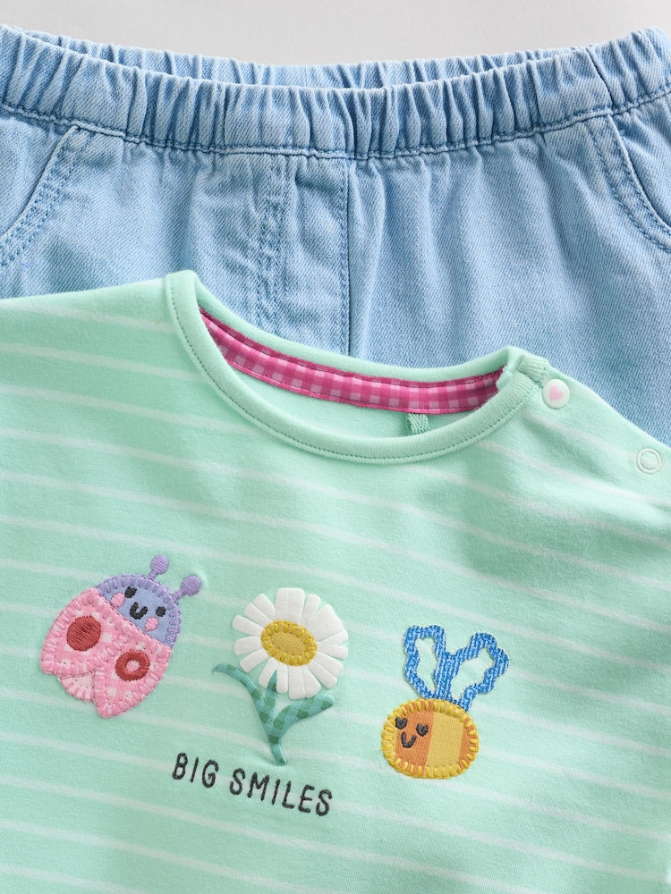 Green Long Sleeve Tops and Trousers Baby 2 Piece Set (0mths-2yrs)